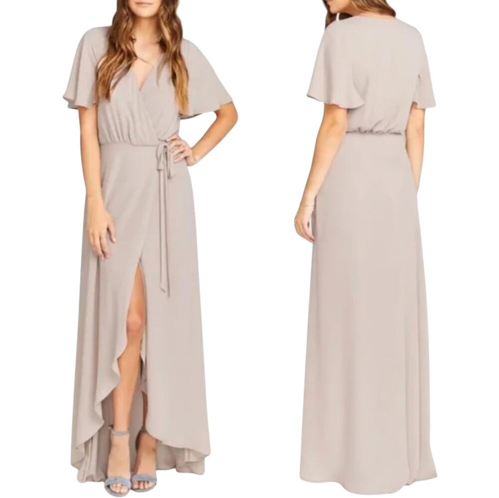 Show Me Your MuMu Sophia Wrap Show Me The Ring Crisp Maxi Dress